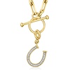 image:imageRossSimons 010 ct tw Diamond Horseshoe Charm in 18kt Gold Over Sterling