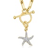 image:imageRossSimons 010 ct tw Diamond Starfish Charm in 18kt Gold Over Sterling