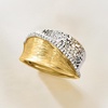 image:imageRossSimons 010 ct tw Diamond Striped Ring in Sterling Silver and 18kt Gold Over SterlingDiamond