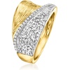image:imageRossSimons 010 ct tw Diamond Striped Ring in Sterling Silver and 18kt Gold Over SterlingDiamond