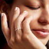 image:imageRossSimons 015 ct tw LabGrown Diamond Sideways Cross Ring in 18kt Gold Over SterlingDiamond