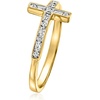 image:imageRossSimons 015 ct tw LabGrown Diamond Sideways Cross Ring in 18kt Gold Over SterlingDiamond