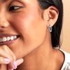 image:imageRossSimons 015 ct tw White and Blue Diamond Twisted Hoop Earrings in Sterling Silver