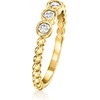 image:imageRossSimons 020 ct tw BezelSet Diamond 3Stone Beaded Ring in 18kt Gold Over SterlingDiamond