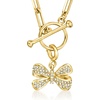 image:imageRossSimons 020 ct tw Diamond Bow Charm in 18kt Gold Over Sterling