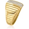 image:imageRossSimons 020 ct tw Diamond Ribbed Ring in 18kt Gold Over SterlingDiamond