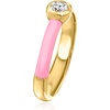 image:imageRossSimons 025 Carat BezelSet LabGrown Diamond Ring With Pink Enamel in 18kt Gold Over SterlingDiamond