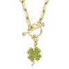 image:imageRossSimons 030 ct tw Chrome Diopside 4Leaf Clover Charm in 18kt Gold Over Sterling