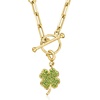 image:imageRossSimons 030 ct tw Chrome Diopside 4Leaf Clover Charm in 18kt Gold Over Sterling
