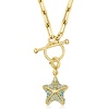 image:imageRossSimons 030 ct tw Swiss and London Blue Topaz Starfish Charm in 18kt Gold Over Sterling