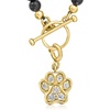 image:imageRossSimons 040 ct tw White Topaz Paw Print Charm in 18kt Gold Over Sterling