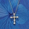 image:imageRossSimons 050 ct tw BezelSet Diamond Cross Pendant Necklace in 14kt Yellow GoldDiamond