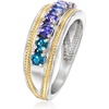 image:imageRossSimons 050 ct tw MultiGemstone Ring in Sterling Silver and 18kt Gold Over SterlingAmethyst