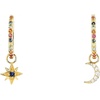 image:imageRossSimons 050 ct tw Multicolored Sapphire and 30 ct tw White Zircon Celestial Hoop Drop Earrings in 18kt Gold Over Sterling