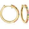 image:imageRossSimons 050 ct tw Multicolored Sapphire and 30 ct tw White Zircon Celestial Hoop Drop Earrings in 18kt Gold Over Sterling