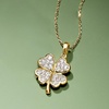 image:imageRossSimons 060 ct tw CZ 4Leaf Clover Pendant Necklace in 18kt Gold Over Sterling 18 inches