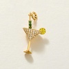 image:imageRossSimons 060 ct tw White Topaz Martini Charm With Emeralds in 18kt Gold Over Sterling