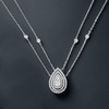 image:imageRossSimons 090 ct tw CZ 2Strand Drop Necklace in Sterling SilverCubic Zirconia