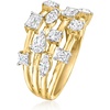 image:imageRossSimons 110 ct tw CZ MultiRow Ring in 18kt Gold Over SterlingCubic Zirconia