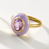 image:imageRossSimons 120 Carat Amethyst Ring With Pastel Purple Enamel in 18kt Gold Over SterlingAmethyst