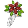 image:imageRossSimons 120 ct tw Garnet and 90 ct tw Chrome Diopside Flower Ring With Citrines in Sterling SilverCitrine