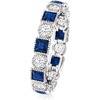 image:imageRossSimons 120 ct tw Square Simulated Sapphire and 80 ct tw CZ Eternity Band in Sterling SilverSapphire