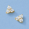 image:imageRossSimons 130 ct tw CZ 3Stone Earrings in 18kt Gold Over Sterling