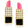 image:imageRossSimons 140 ct tw Pink and White Topaz Jewelry Set With Multicolored Enamel 3 Pairs Of Accessory Earrings in 18kt Gold Over Sterling
