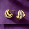 image:imageRossSimons 14kt Yellow GoldPlated 3Row Earrings With 164 ct tw Czs