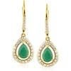 image:imageRossSimons 160 ct tw Emerald and 50 ct tw Diamond Drop Earrings in 14kt Yellow Gold