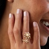 image:imageRossSimons 170 ct tw CZ DoubleFlower Bypass Ring in 18kt Gold Over SterlingCubic Zirconia