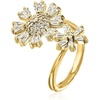 image:imageRossSimons 170 ct tw CZ DoubleFlower Bypass Ring in 18kt Gold Over SterlingCubic Zirconia