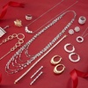 image:imageRossSimons 175 ct tw Baguette and Round CZ Open Circle Pendant Necklace in Sterling Silver 16 inches