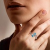 image:imageRossSimons 180 Carat Swiss Blue Topaz Ring With Diamonds in Sterling SilverTopaz