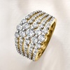 image:imageRossSimons 180 ct tw CZ MultiRow Ring in 18kt Gold Over SterlingCubic Zirconia