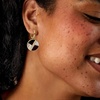 image:imageRossSimons 18kt Gold Over Sterling Hoop Earrings With Removable Onyx MotherOfPearl and 90 ct tw White Topaz Drops