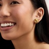 image:imageRossSimons 18kt Gold Over Sterling Puffy Round Earrings With Diamond Swirls