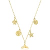 image:imageRossSimons 18kt Gold Over Sterling Sea Life Charm Paper Clip Link NecklaceNo Gemstone