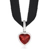 image:imageRossSimons 190 Carat Garnet Heart Choker Necklace With Sterling Silver and Black Velvet Cord 13 inches