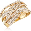 image:imageRossSimons 200 ct tw Round and Baguette Diamond Highway Ring in 14kt Yellow GoldDiamond