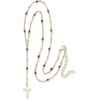 image:imageRossSimons 230 ct tw Garnet Rosary Beads With Cross Necklace in 18kt Gold Over Sterling 16 inches