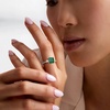 image:imageRossSimons 300 Carat Simulated Emerald and 38 ct tw CZ Ring in 18kt Gold Over SterlingNo Gemstone