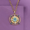 image:imageRossSimons 310 ct tw Blue and White Topaz North Star Pendant Necklace in 18kt Gold Over Sterling