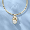 image:imageRossSimons 3510mm Cultured Pearl and 20 ct tw LabGrown Diamond Pendant Necklace in 18kt Gold Over Sterling18 Inches