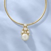 image:imageRossSimons 3510mm Cultured Pearl and 20 ct tw LabGrown Diamond Pendant Necklace in 18kt Gold Over Sterling20 Inches