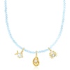 image:imageRossSimons 354mm Aquamarine Bead CharmCompatible Toggle Necklace in 18kt Gold Over SterlingAquamarine