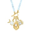 image:imageRossSimons 354mm Aquamarine Bead CharmCompatible Toggle Necklace in 18kt Gold Over SterlingAquamarine