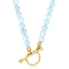 image:imageRossSimons 354mm Aquamarine Bead CharmCompatible Toggle Necklace in 18kt Gold Over SterlingAquamarine