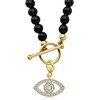 image:imageRossSimons 354mm Onyx Bead CharmCompatible Toggle Necklace in 18kt Gold Over SterlingOnyx
