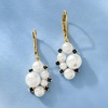 image:imageRossSimons 358mm Cultured Pearl and 30 ct tw Sapphire Drop Earrings in 18kt Gold Over Sterling